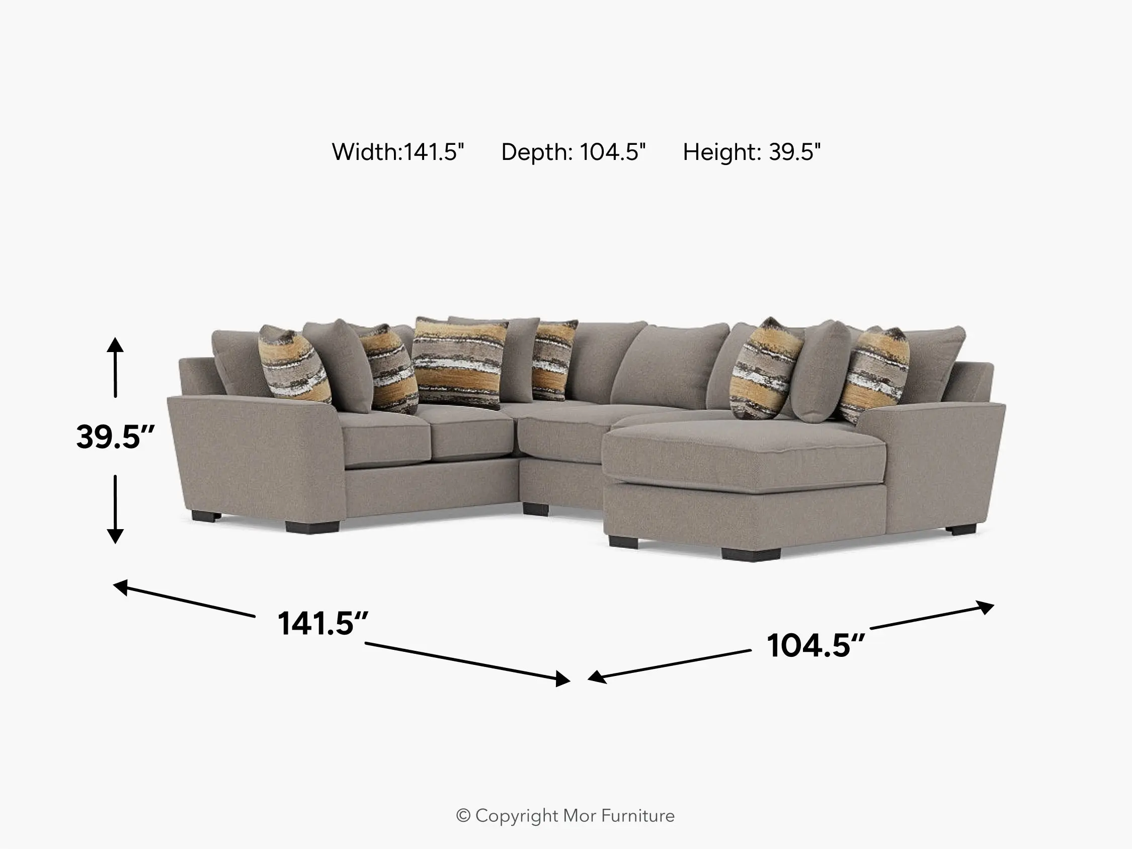 Oracle Tux Loveseat Chaise Sectional - Image 3