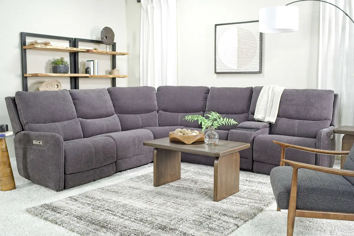 Palencia 6 Piece 3 Power Sectional With 3 Power Armless Recliner - Image 39