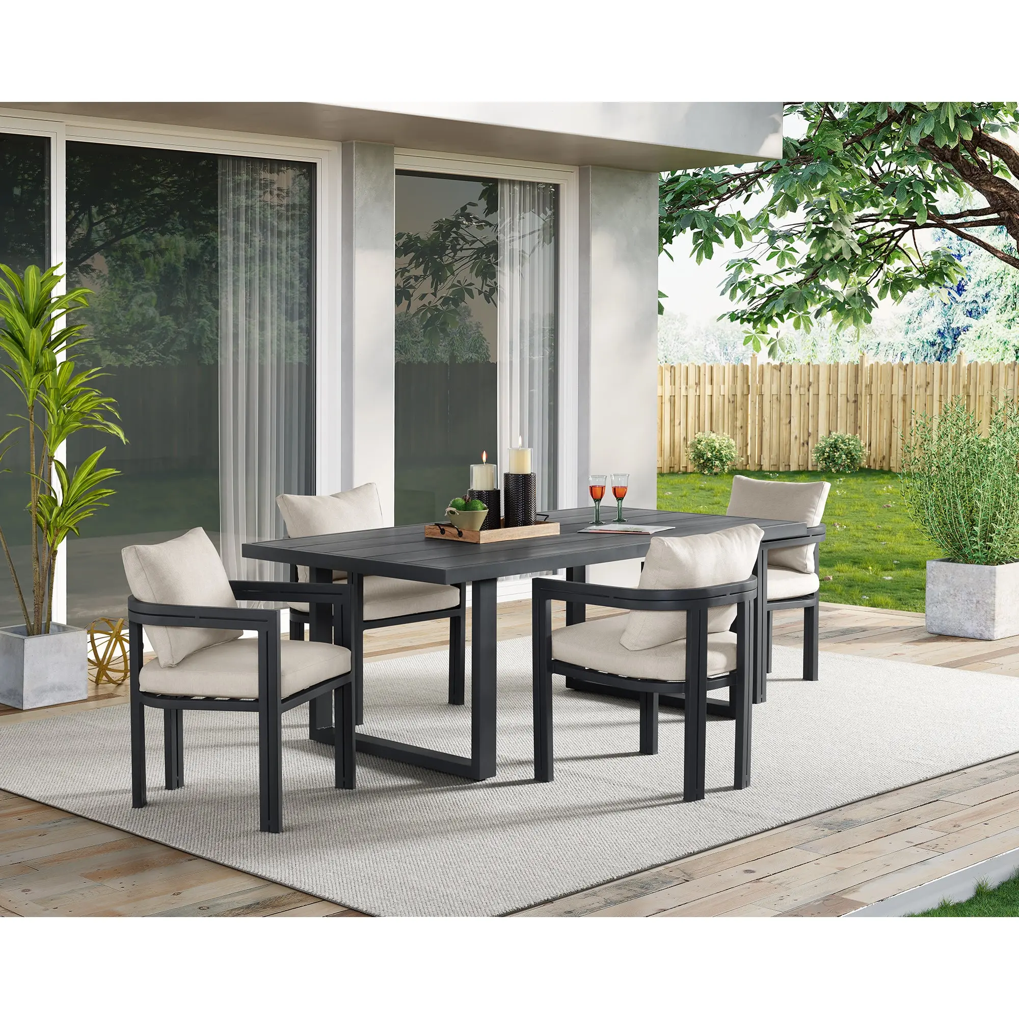 Playa Outdoor Dining Table & 4 Chairs