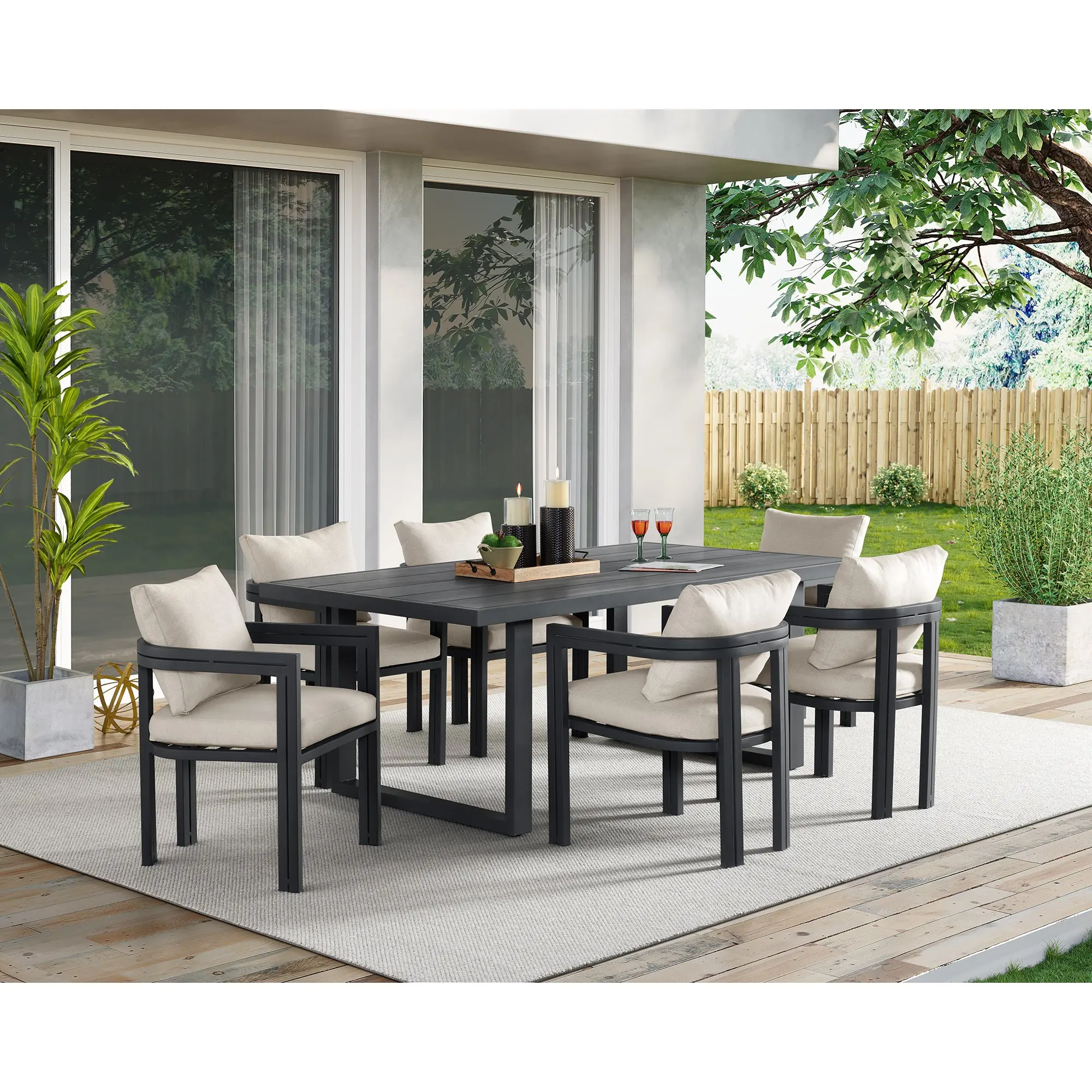 Playa Outdoor Dining Table & 6 Chairs