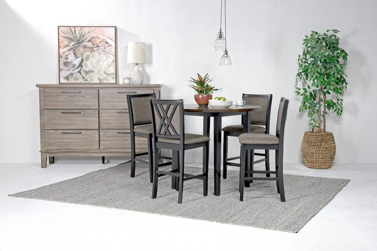 Potomac Round Counter Height Dining Table & 4 Stools