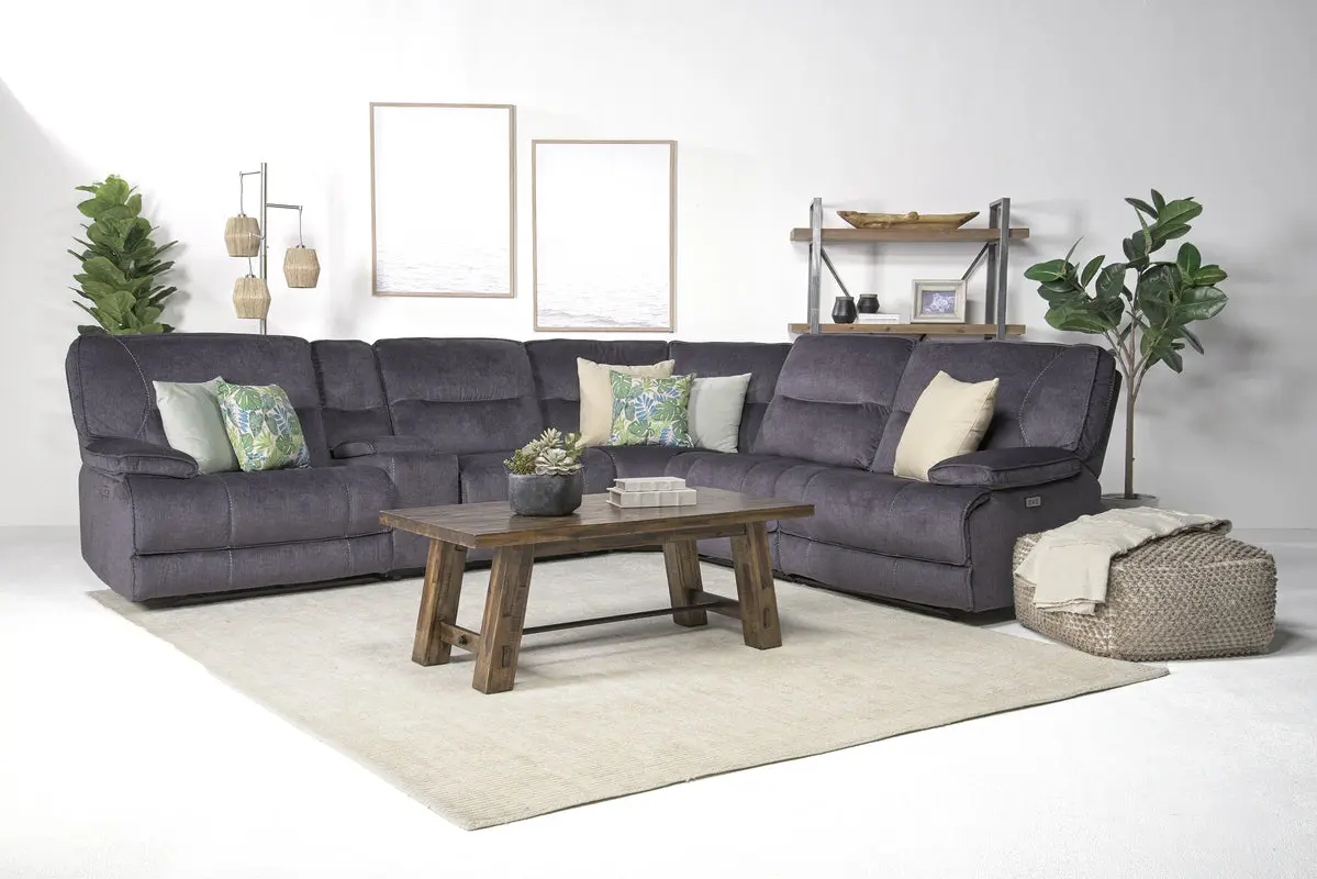 Retreat 6 Piece Power Sectional With Power Armless Recliner - Image 2