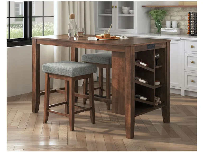 Santa Barbara Kitchen Island With 2 Stools