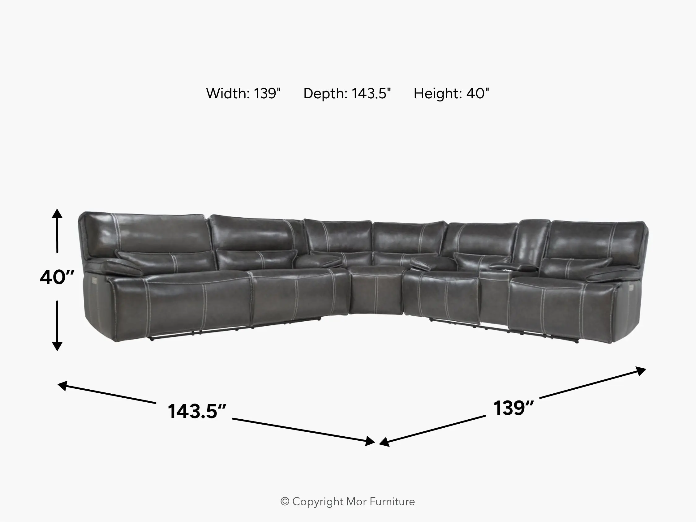Sofia 3 Piece 3 Power Sectional - Image 10