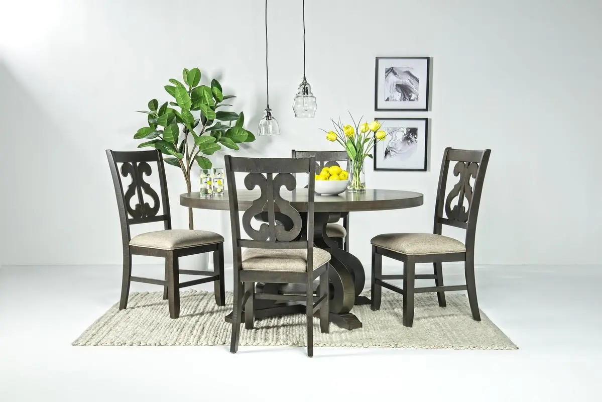 Stone Round Dining Table & 4 Chairs