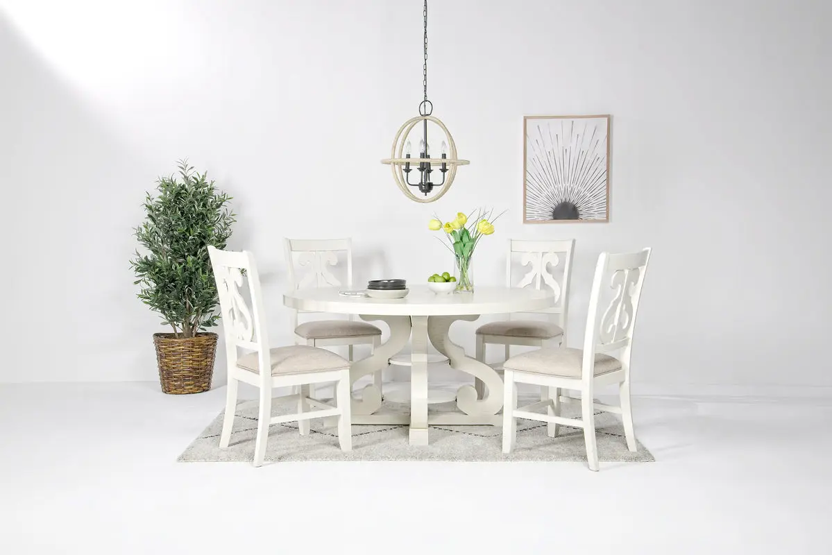Stone Round Dining Table & 4 Chairs - Image 4