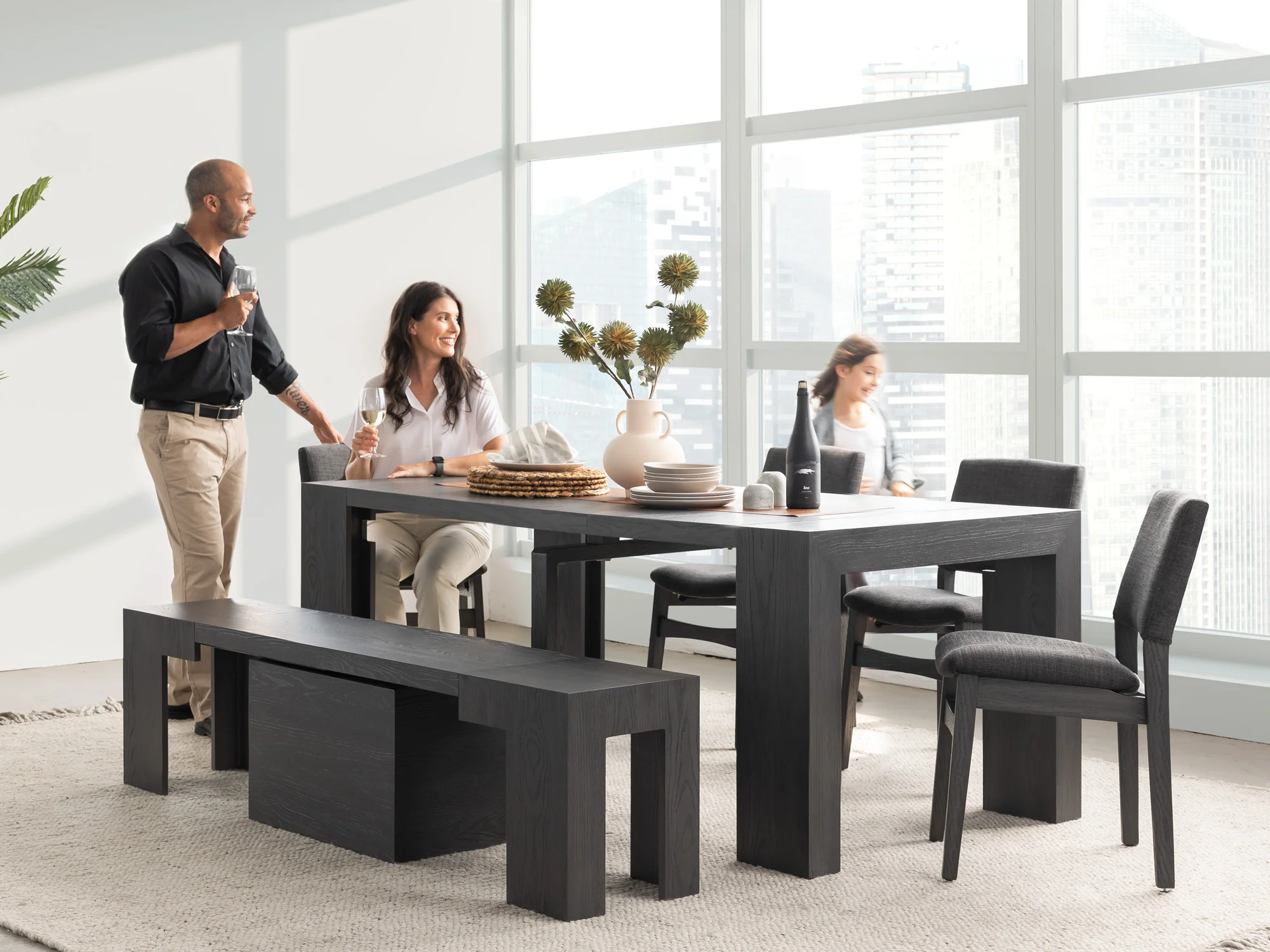 Transformer Dining Table & 4 Chairs & Bench - Image 9