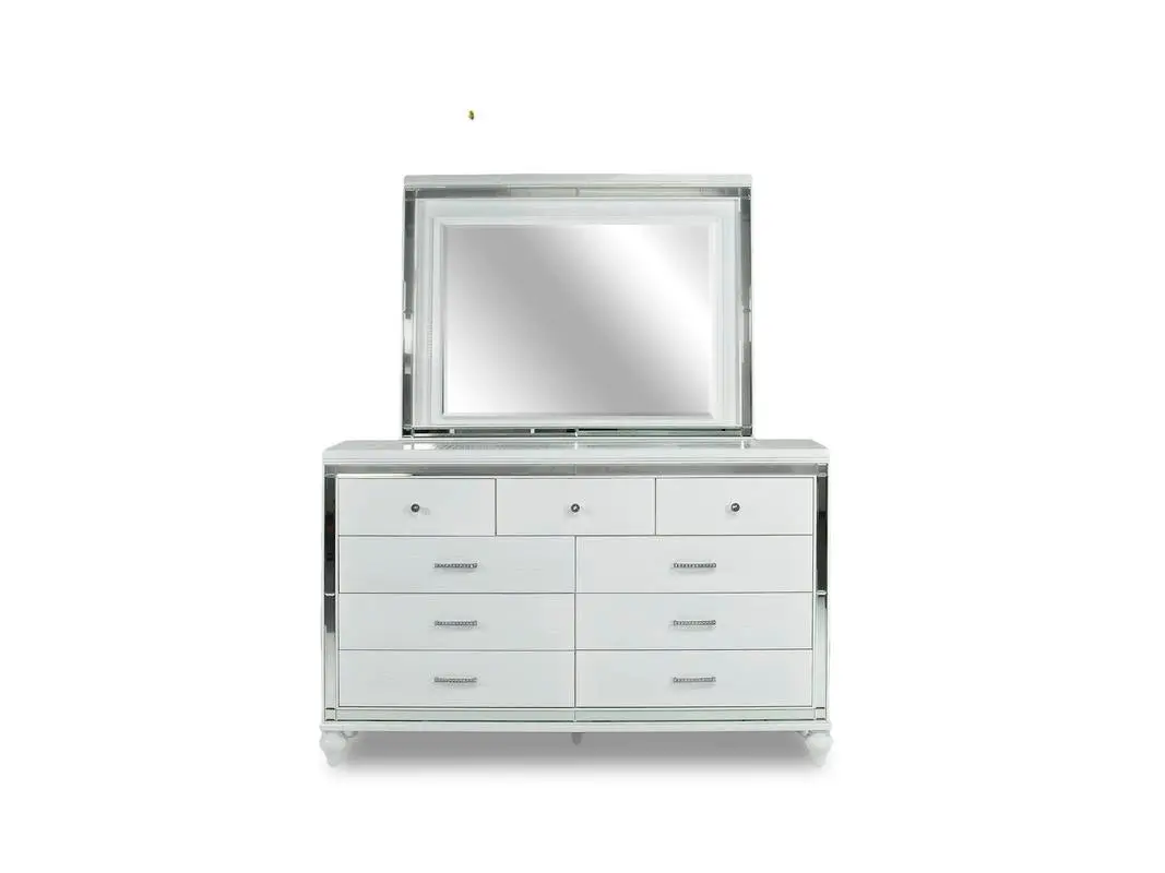 Valentino Panel Bed & Dresser & Mirror & Nightstand - Image 20