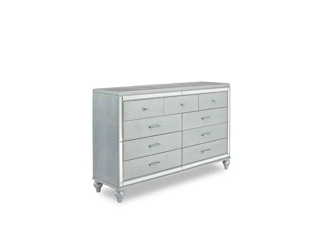 Valentino Panel Bed & Dresser & Mirror & Nightstand - Image 23