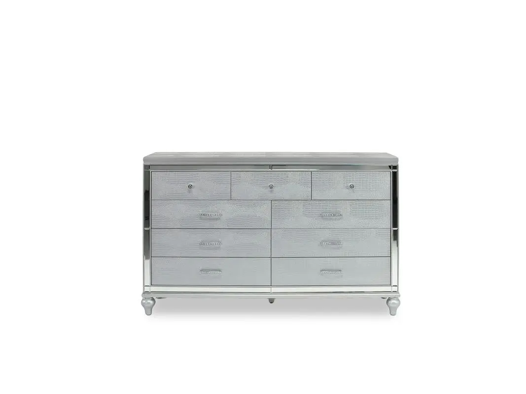 Valentino Panel Bed & Dresser & Mirror & Nightstand - Image 25