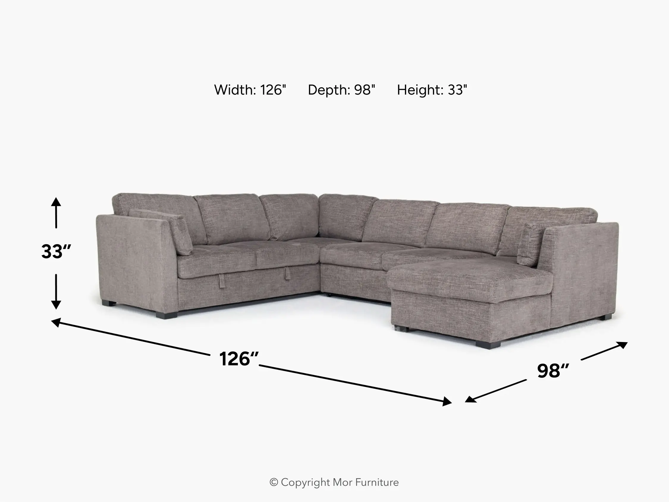 Vivian Full Pullout Tux Chaise Sectional - Image 6
