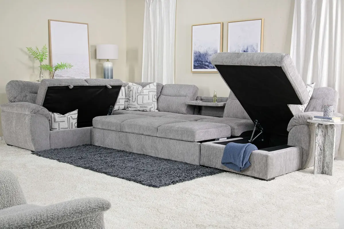 Wanda Full Pullout Dual Chaise Sectional - Image 10