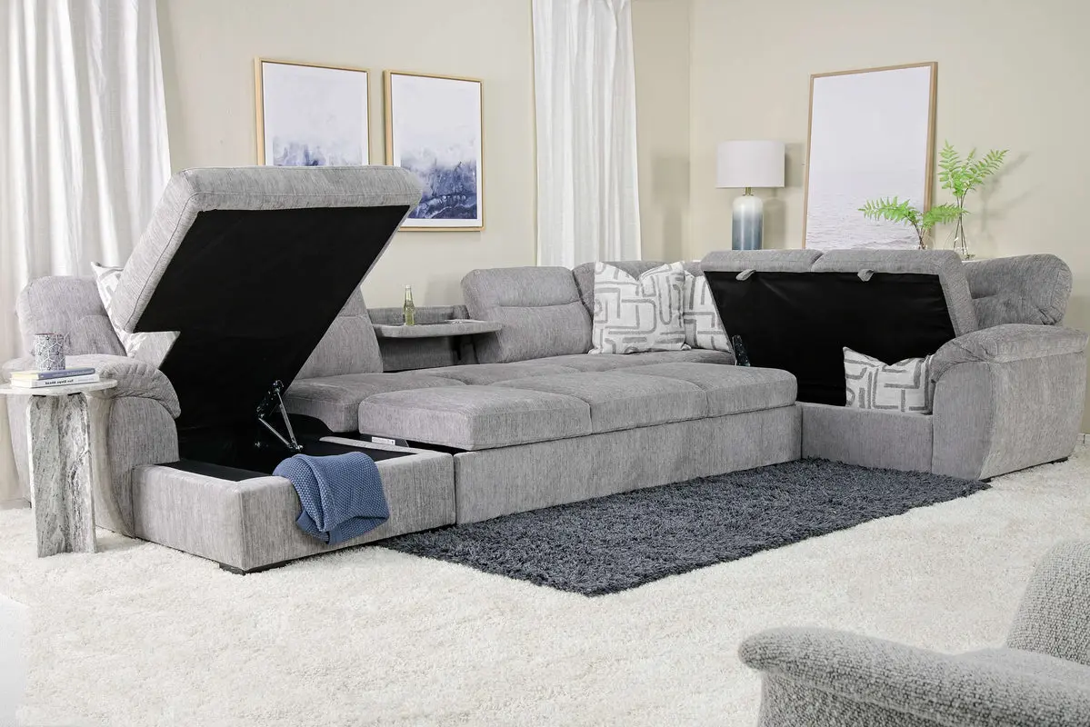 Wanda Full Pullout Dual Chaise Sectional - Image 9