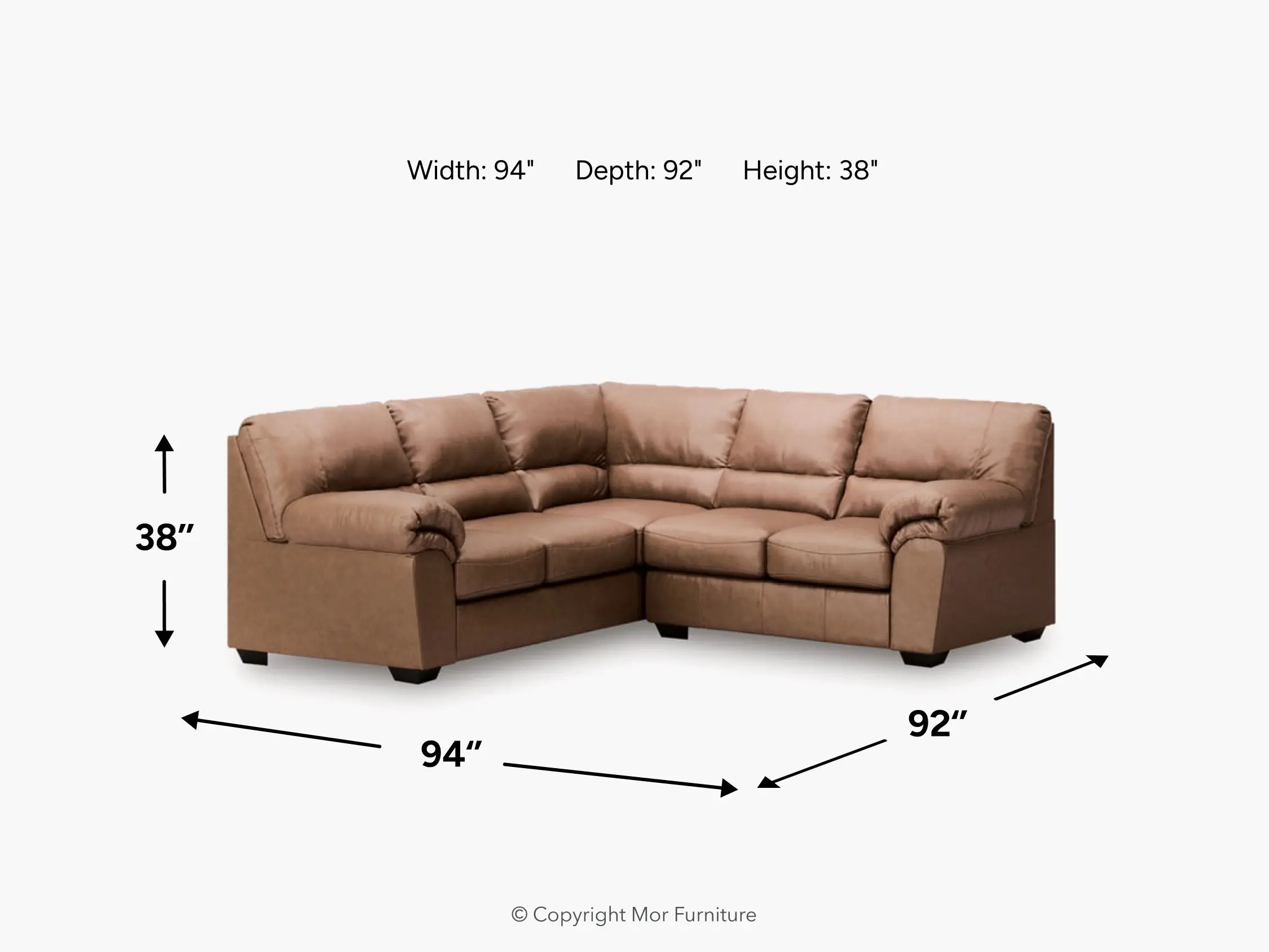 Whitlock Tux Loveseat Sectional - Image 5